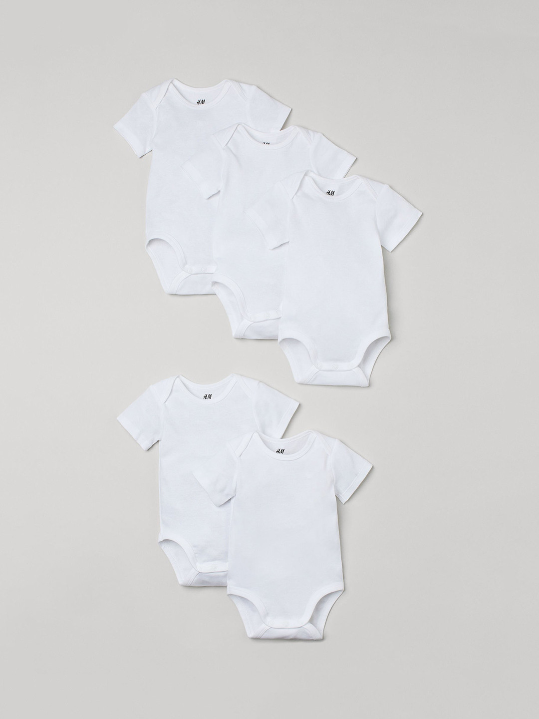 

H&M Boys White Pack of 5 Bodysuits