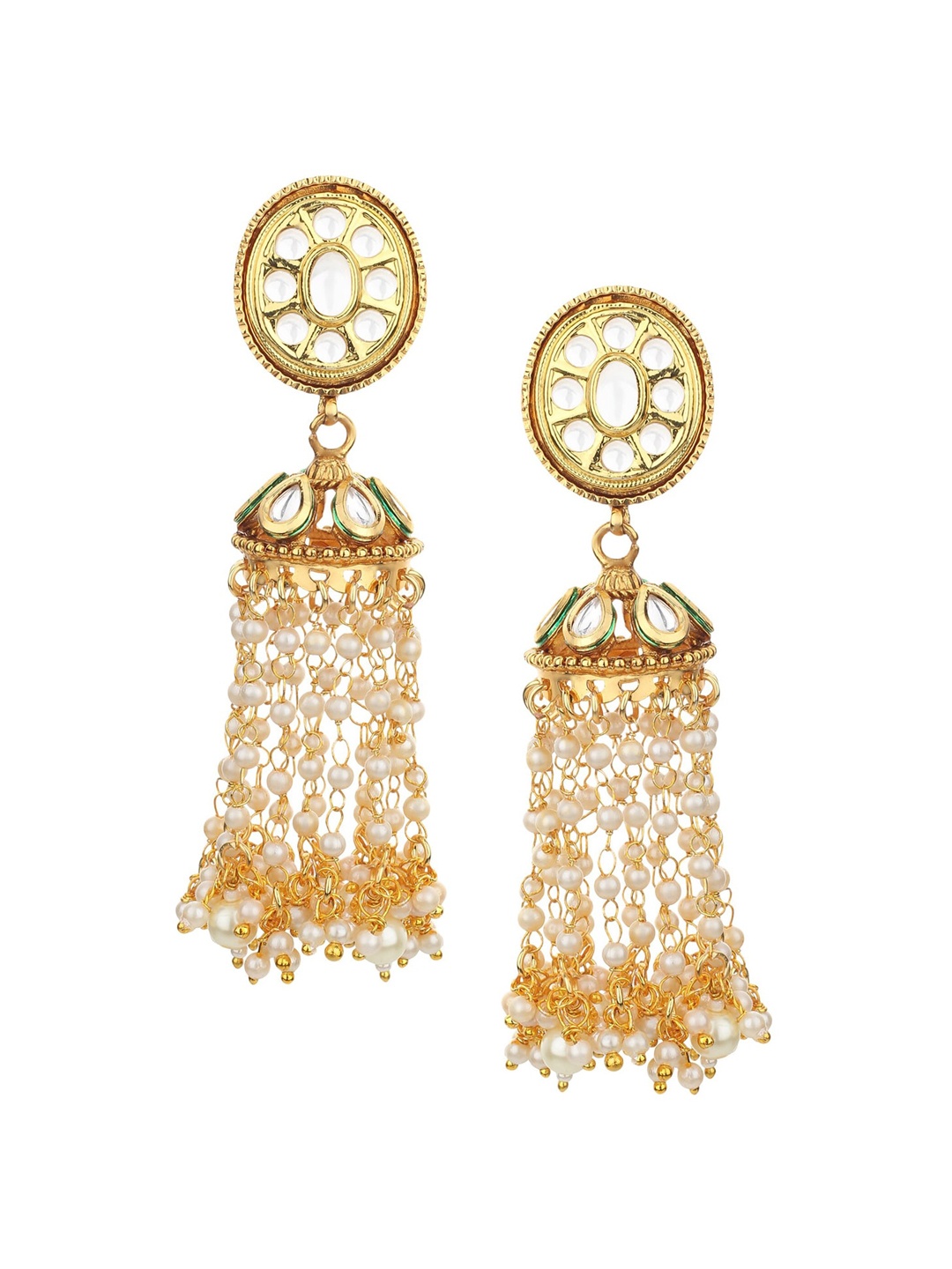 

Runjhun Gold-Toned Contemporary Jhumkas Earrings