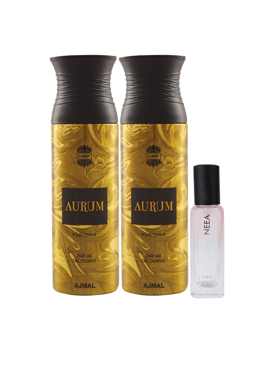 

Ajmal Pack of 3 Perfume Deodorant 420 ml, Gold