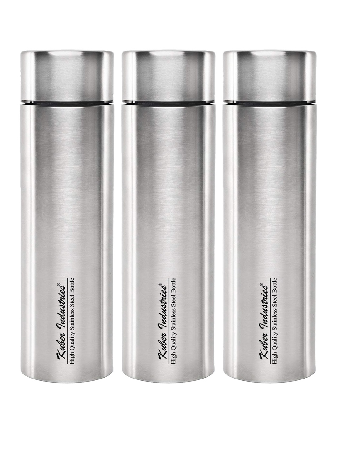 

Kuber Industries Set Of 3 Silver-Toned Stainless Steel Water Bottle 1000 Ml