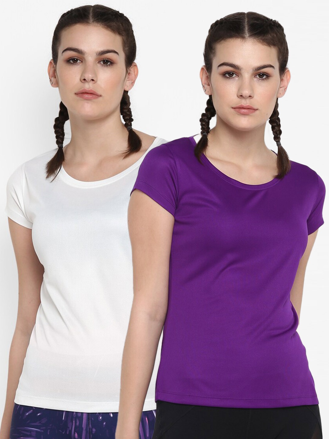

ScoldMe Women Pack Of 2 Multi Slim Fit T-shirts