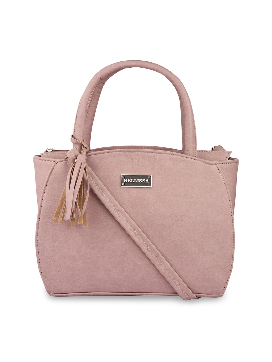 

Bellissa Nude PU Structured Handheld Bag with Tasselled