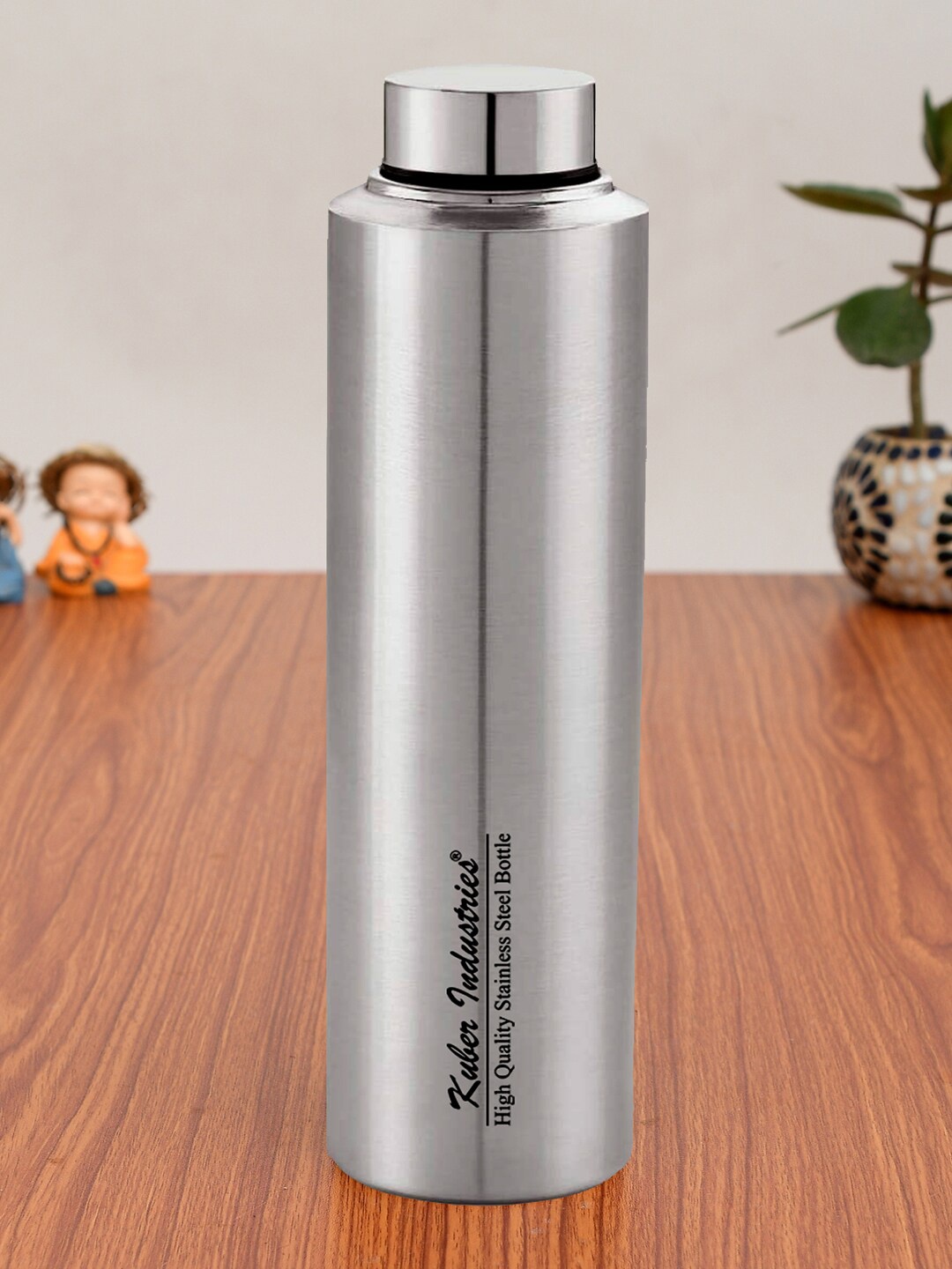 Kuber Industries Silver-Toned Printed Stainless Steel Water Bottle
