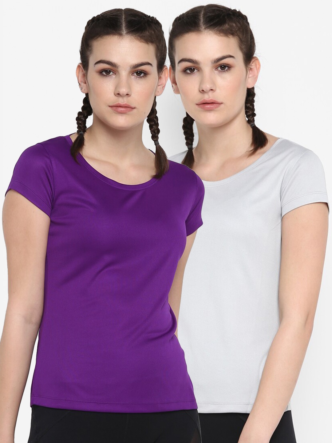 

ScoldMe Women Pack Of 2 Multi Slim Fit T-shirts