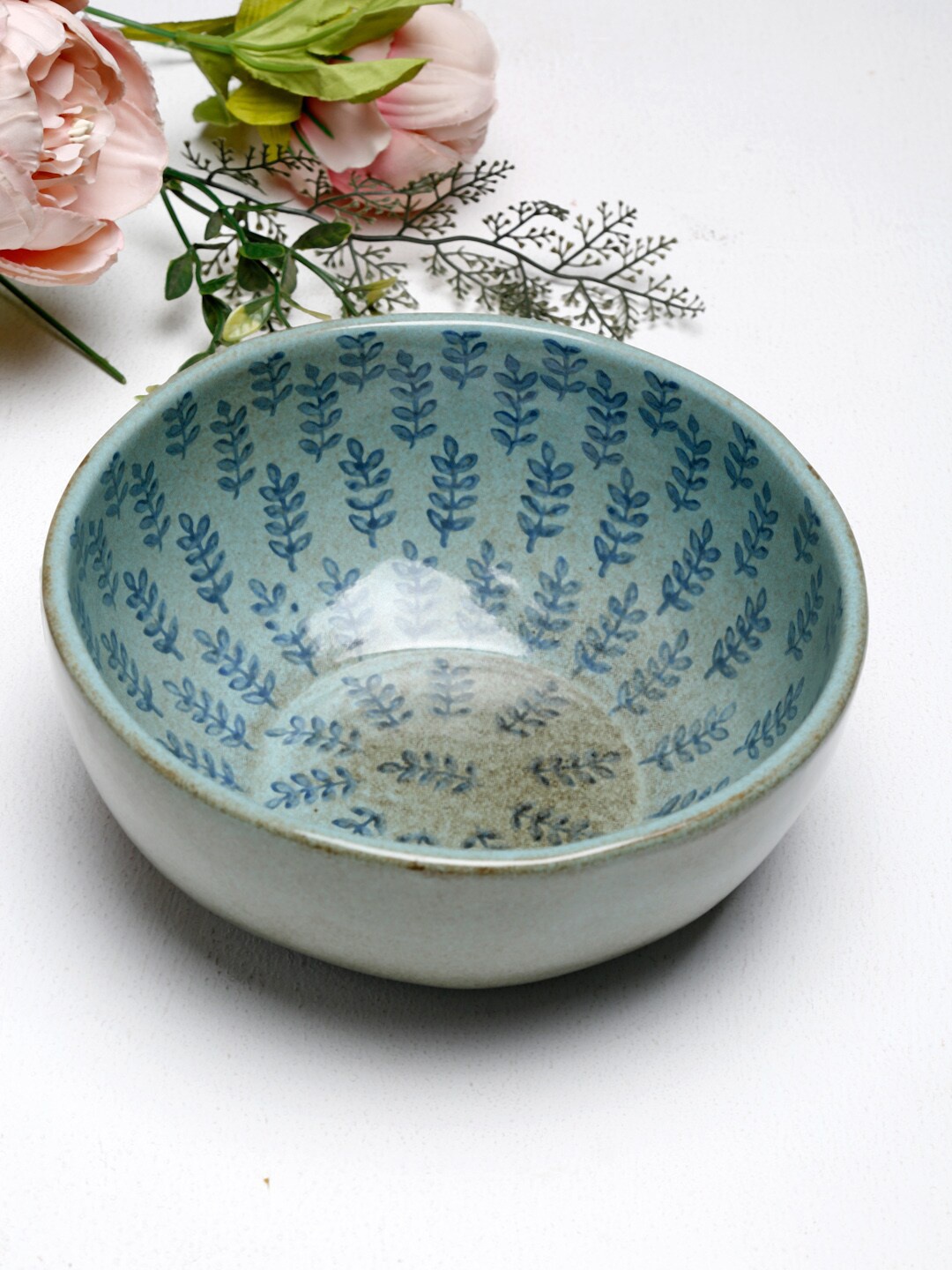 

Fabindia Blue & 1 Pieces Floral Printed Ceramic Glossy Bowls