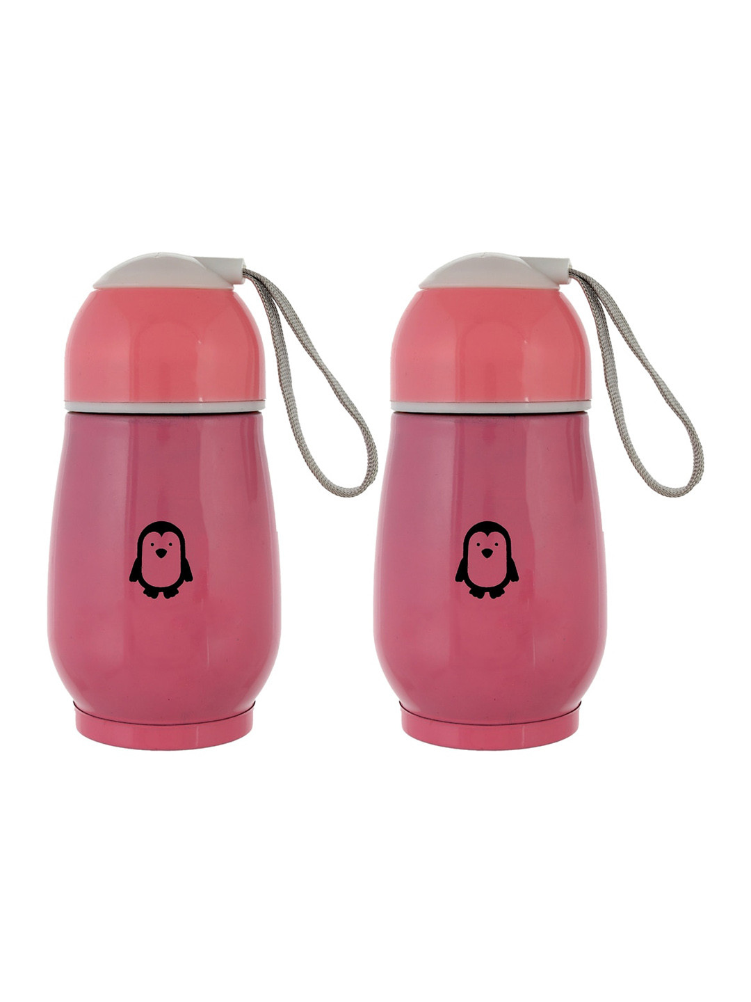 

Kuber Industries Pack Of 2 Pink Printed Stainless Steel Water Bottle