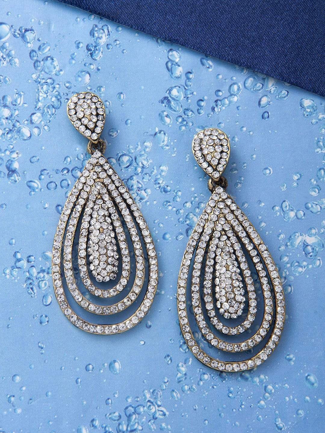 

Rubans Gold-Toned Contemporary Drop Earrings