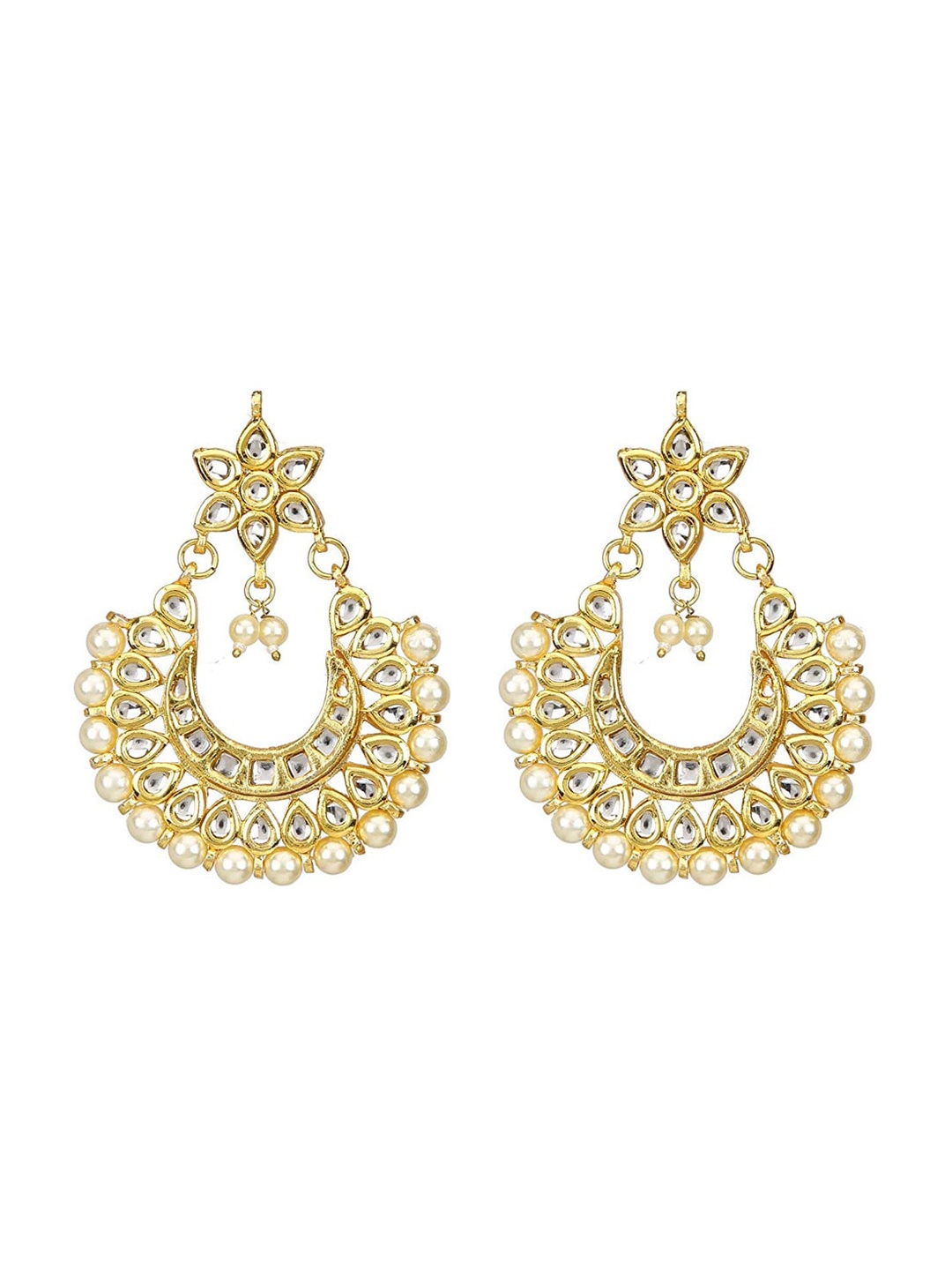 

Runjhun Gold-Plated Contemporary Drop Earrings