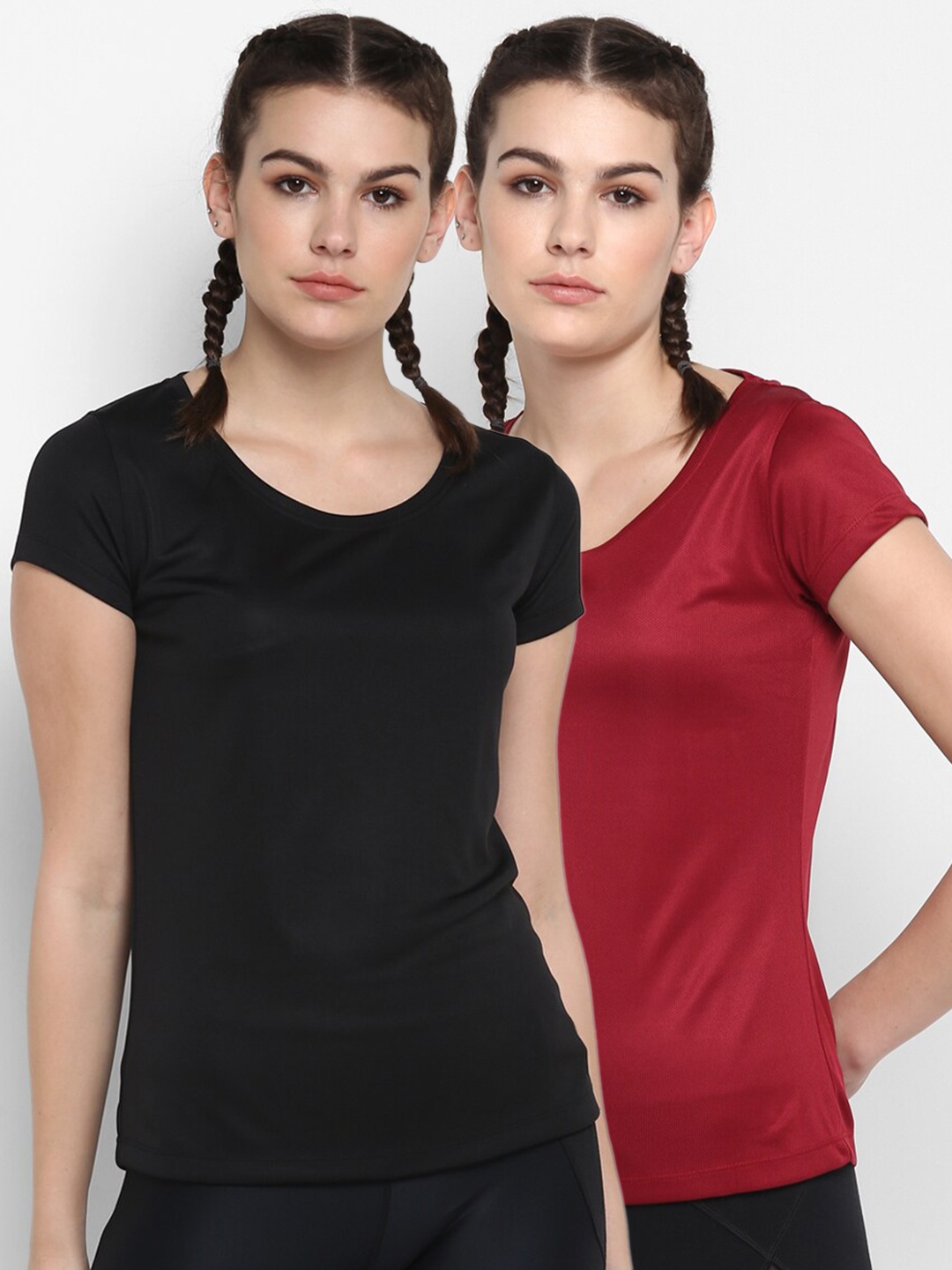 

ScoldMe Women Pack Of 2 Multi Slim Fit T-shirts