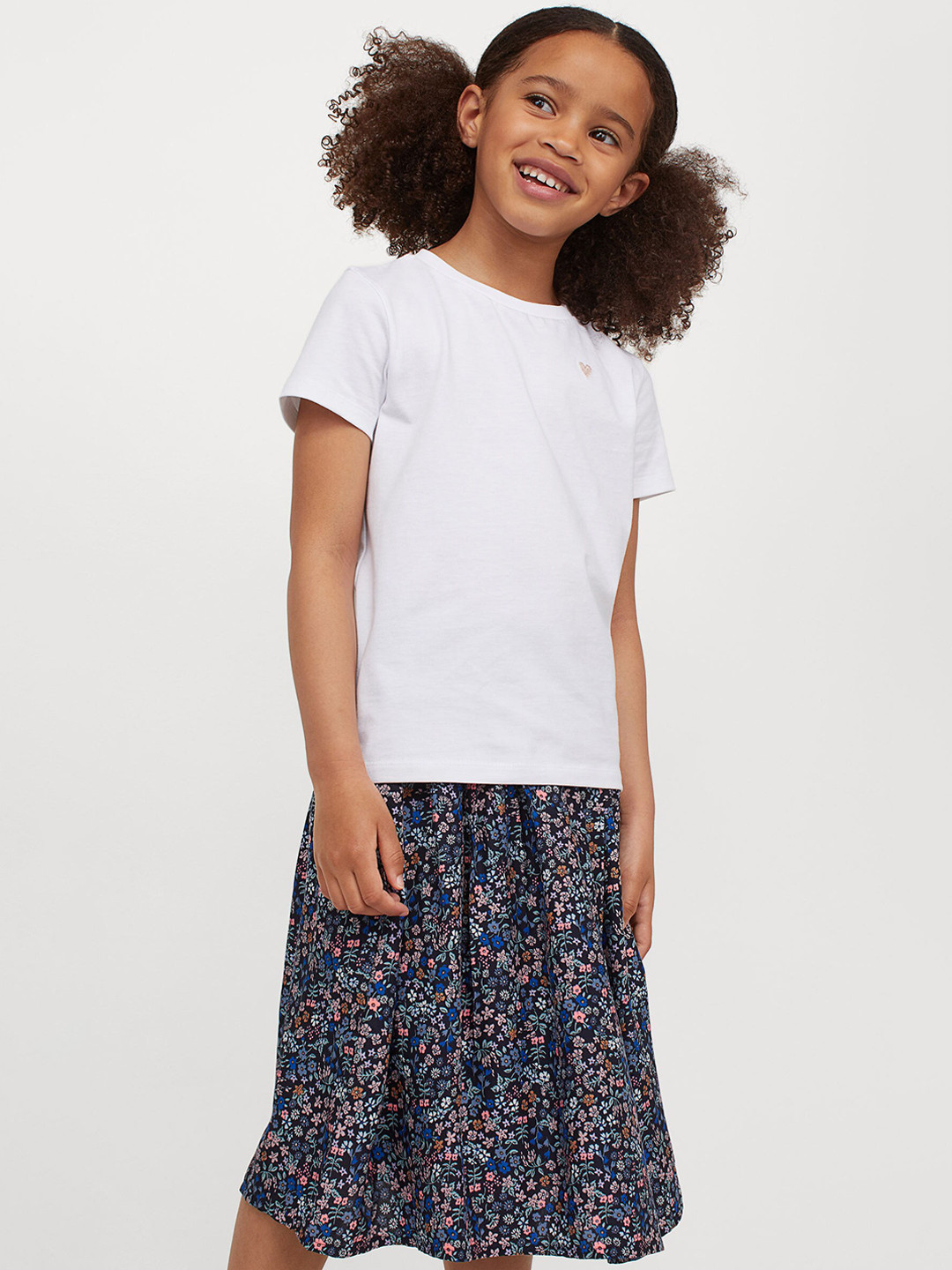 

H&M Girls Blue Ditsy Floral Patterned Skirt