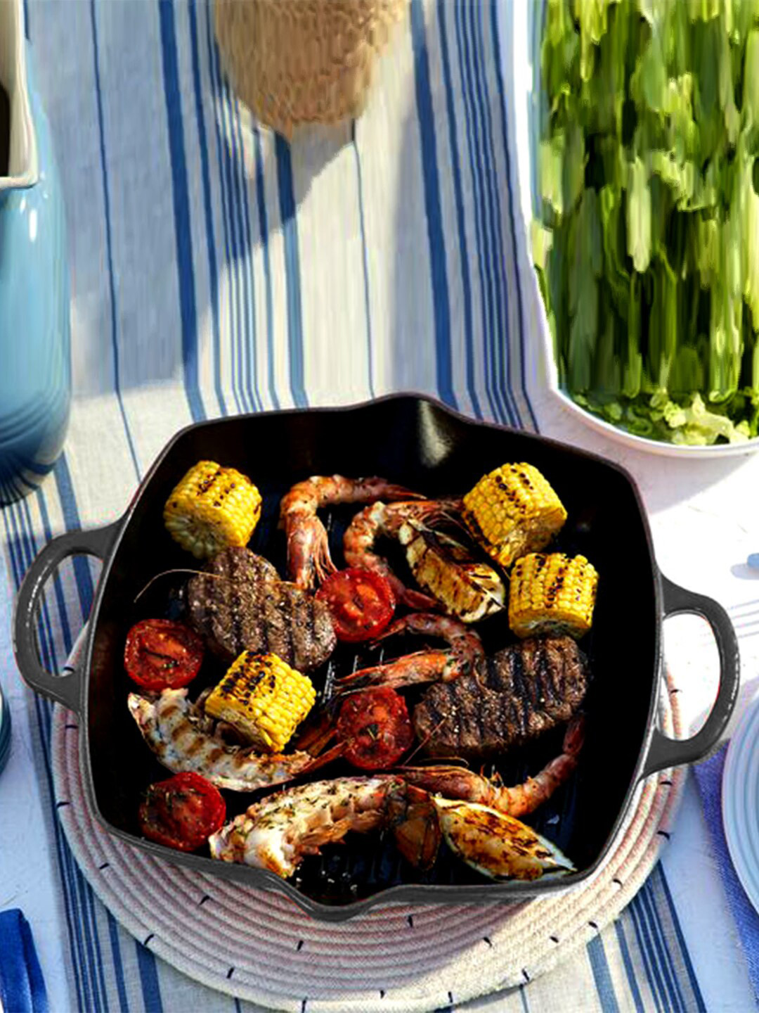 

LE CREUSET Black Textured Evo Deep Square Grill Pan
