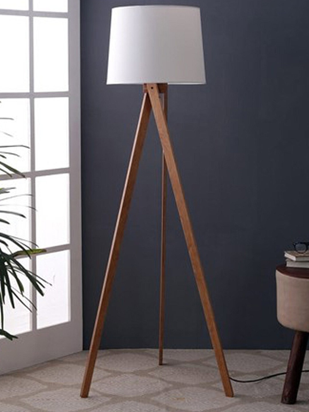 

SANDED EDGE White & Brown Contemporary Pendant Tripod Lamp with Shade