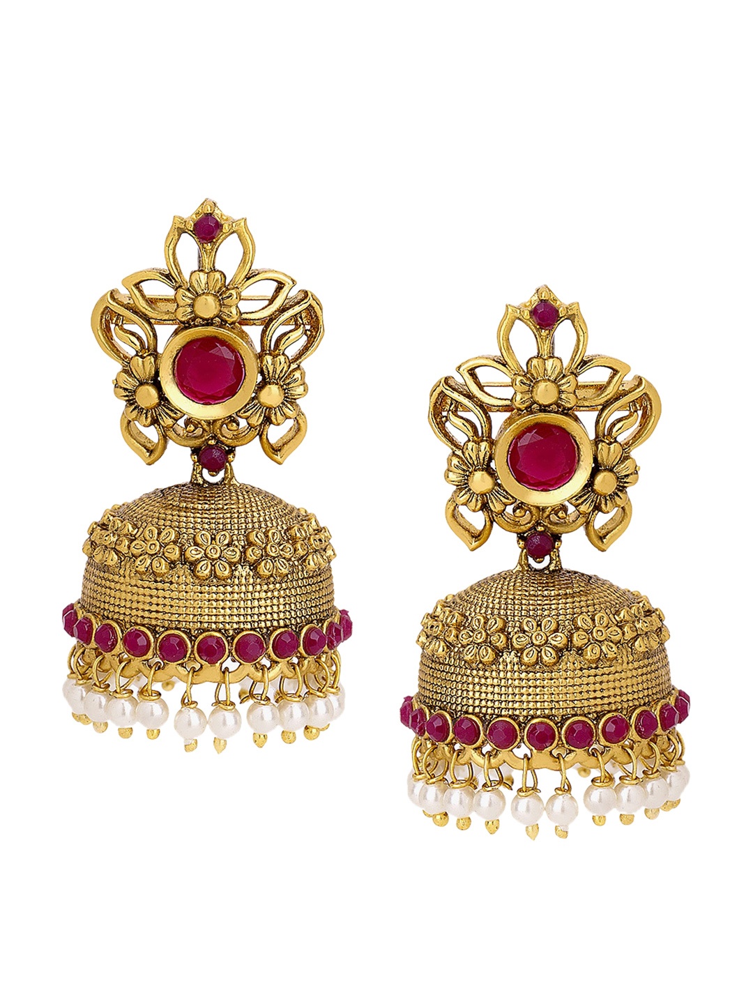 

Adwitiya Collection Gold Contemporary Jhumkas Earrings