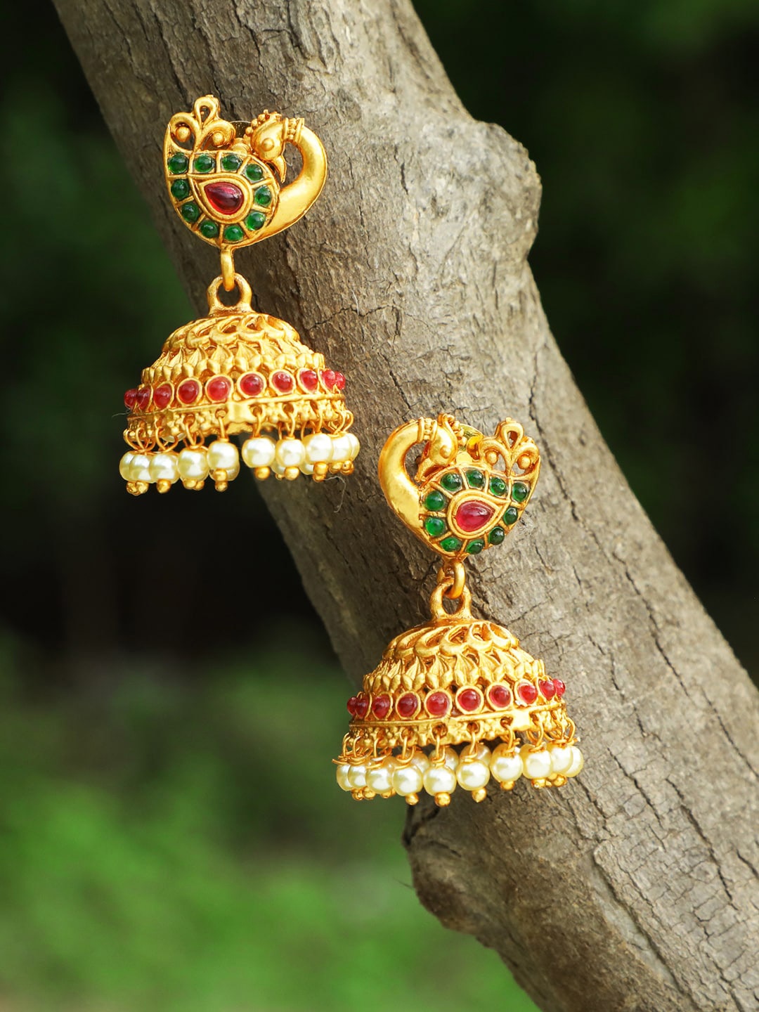 

Adwitiya Collection Gold Contemporary Jhumkas Earrings