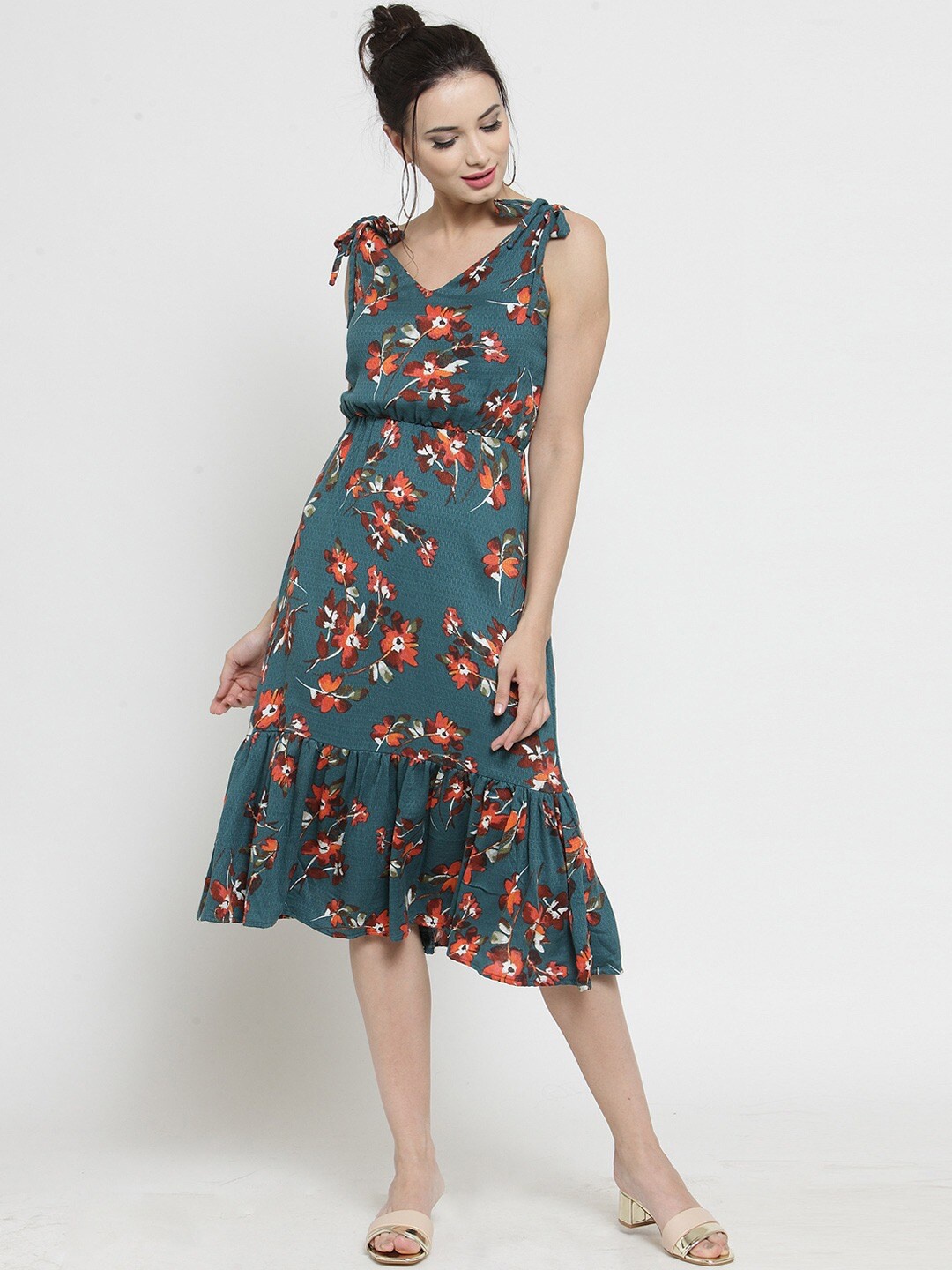 

Sera Green Floral Midi Dress