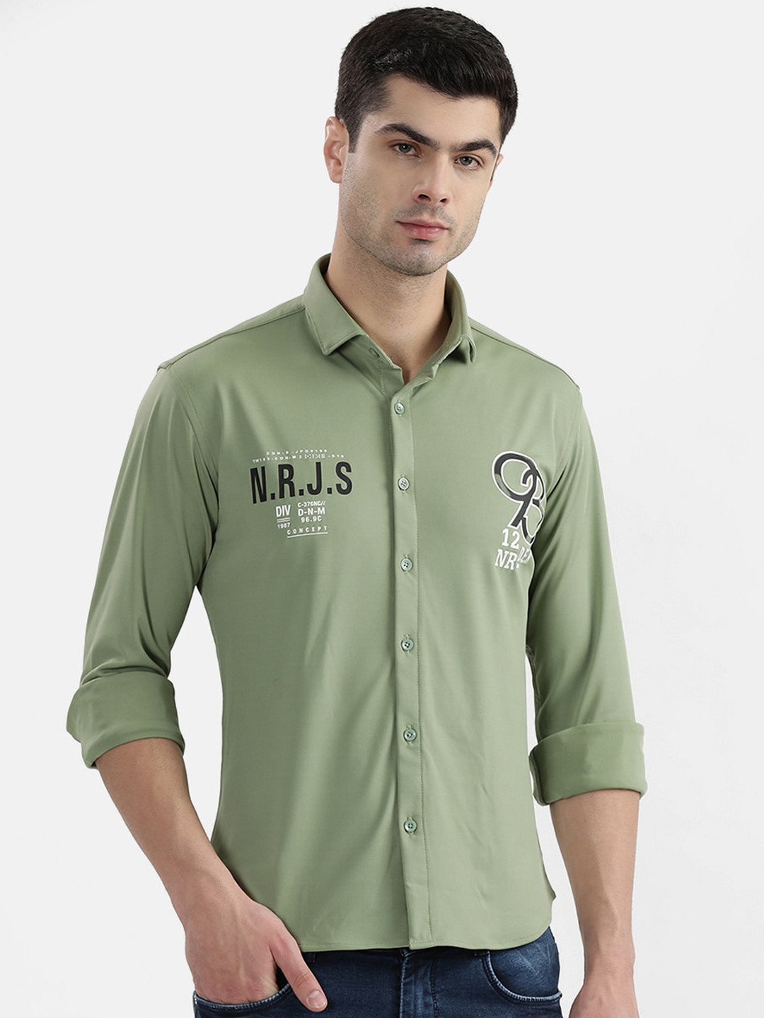 

V2 Value & Variety Men Green Casual Shirt