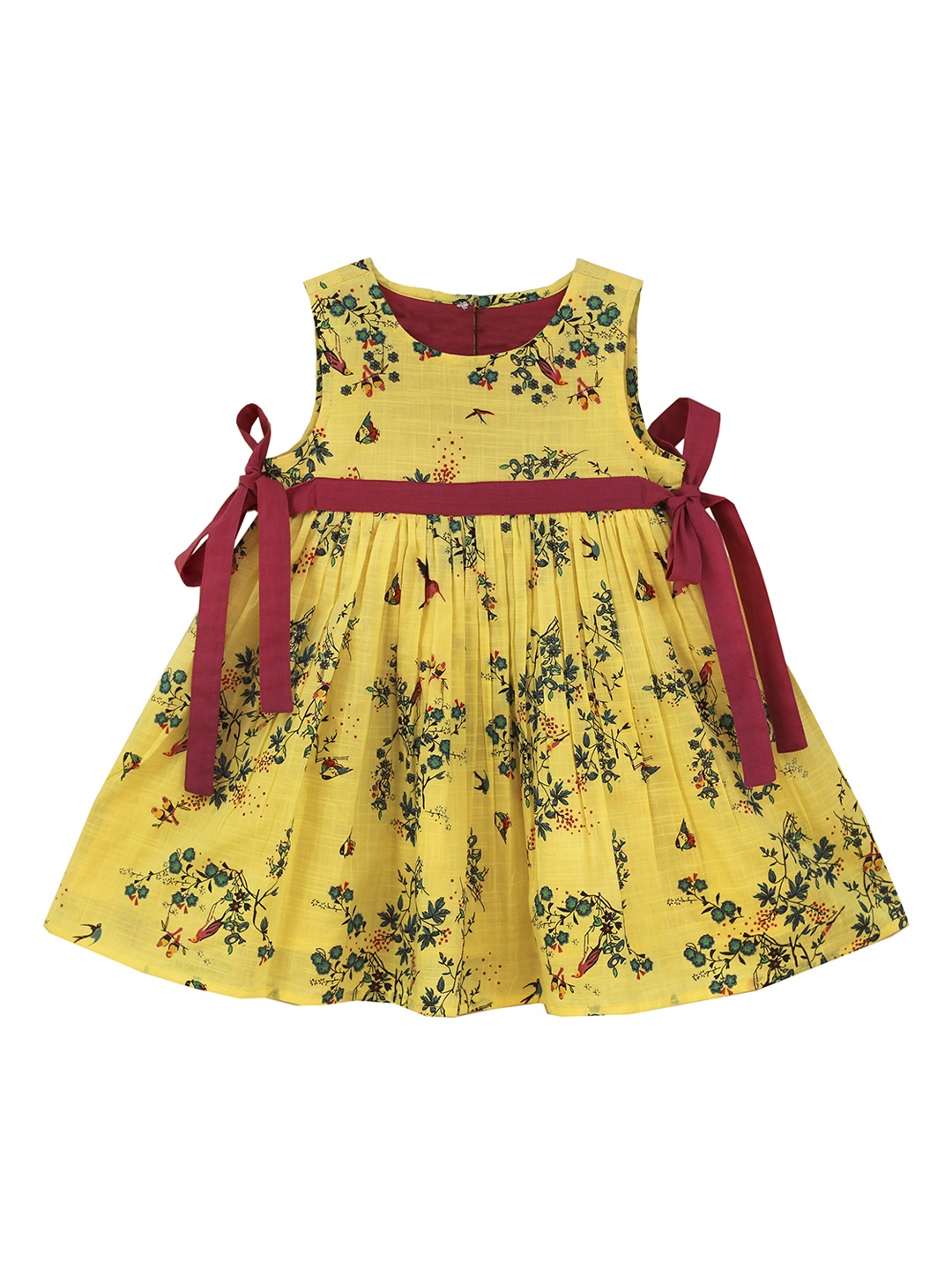 

YK Yellow Floral A-Line Dress