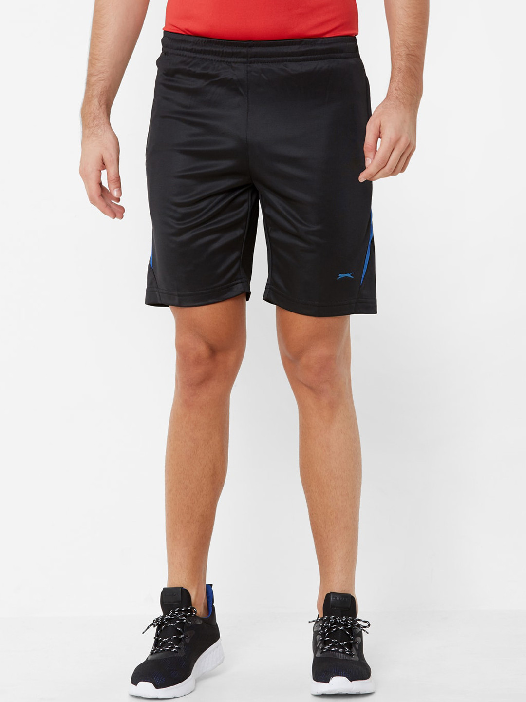 

Black Panther Men Black Mid-Rise Sports Shorts