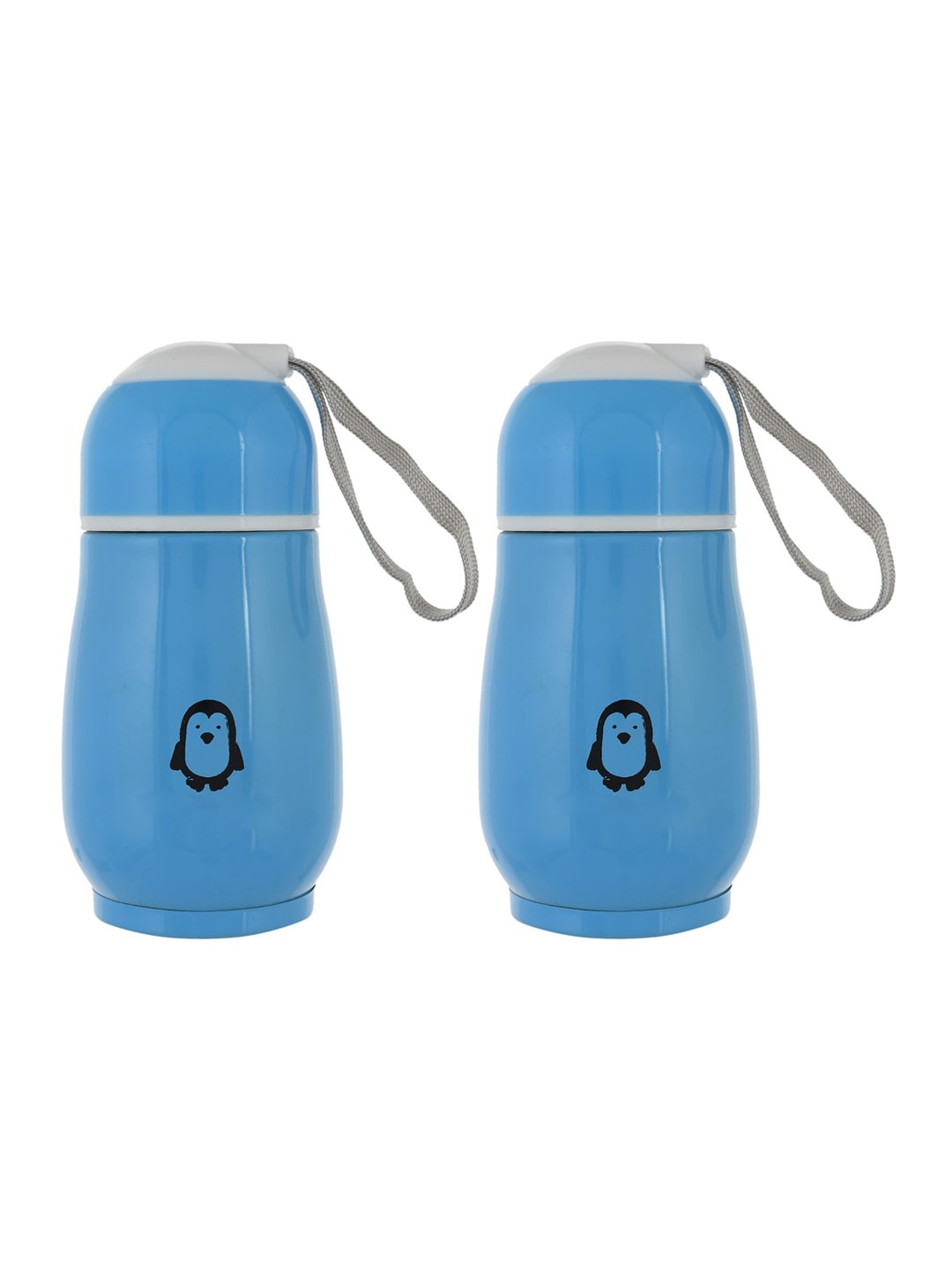 

Kuber Industries Set Of 2 Blue & White Printed Stainless Steel Hot & Cold Vacuum Thermos Water Bottle