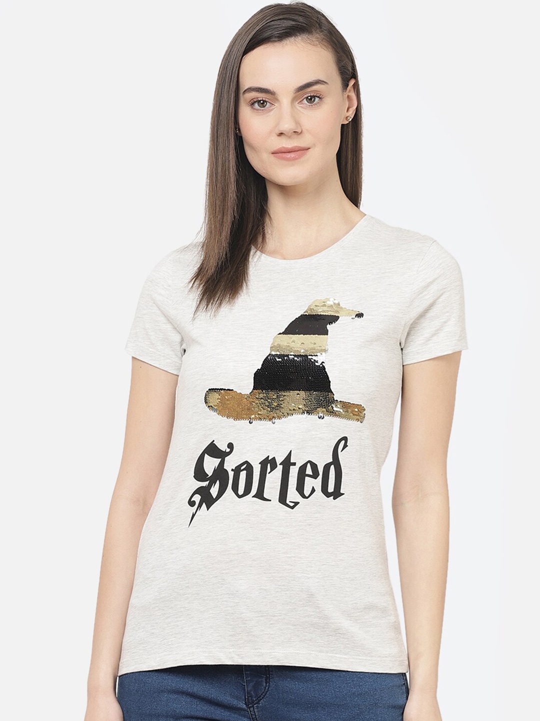 

Free Authority Women Off White Cotton Harry Potter Featured Pure Cotton T-shirt