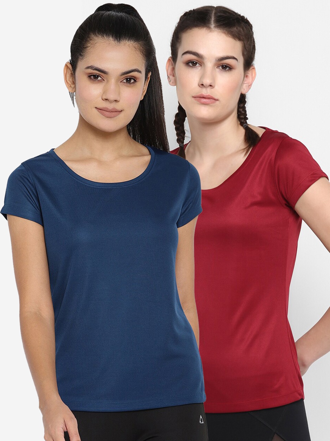 

ScoldMe Women Pack Of 2 Slim-Fit T-shirt, Multi