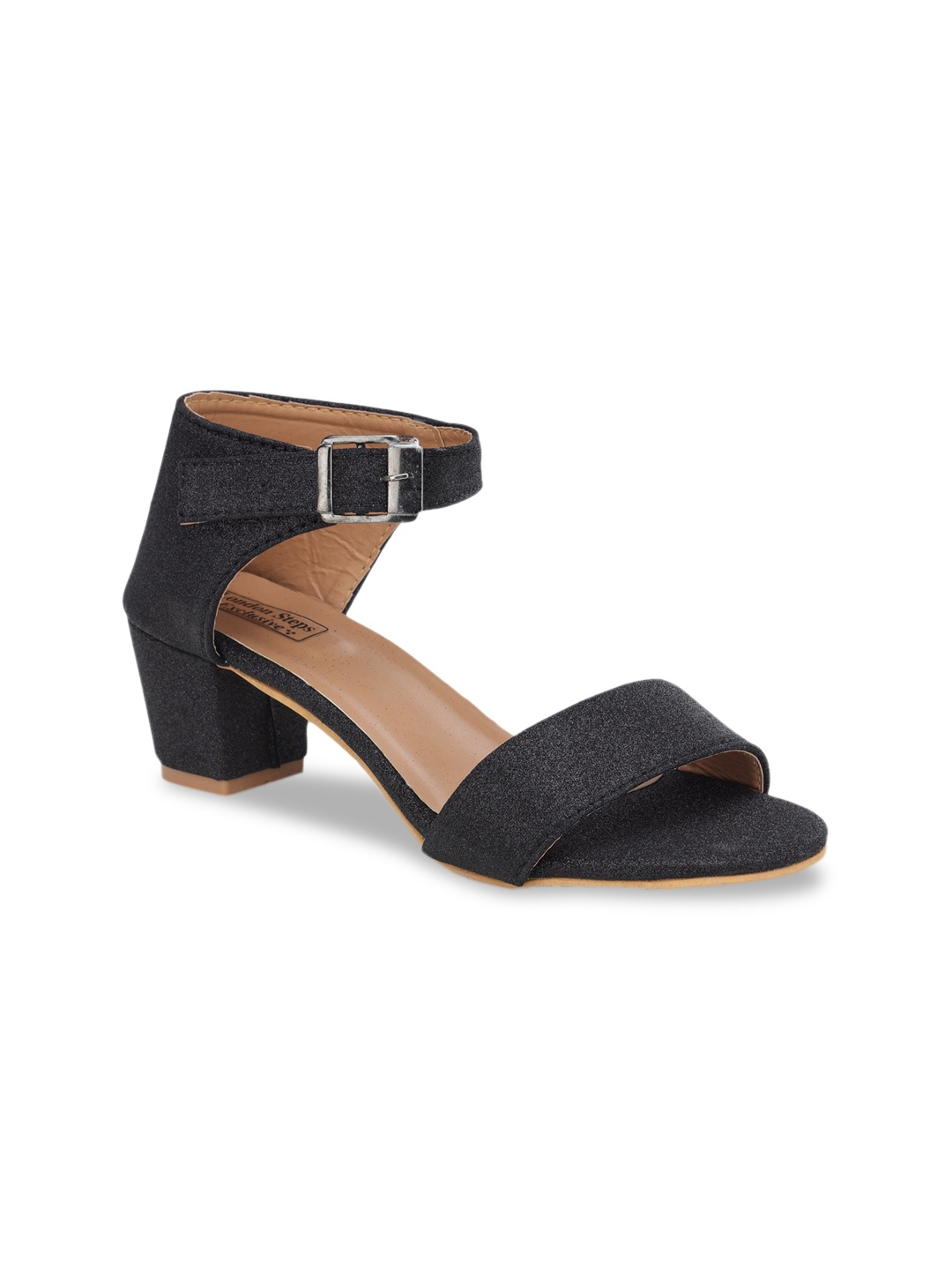 

LONDON STEPS Women Black Block Heels with Buckles