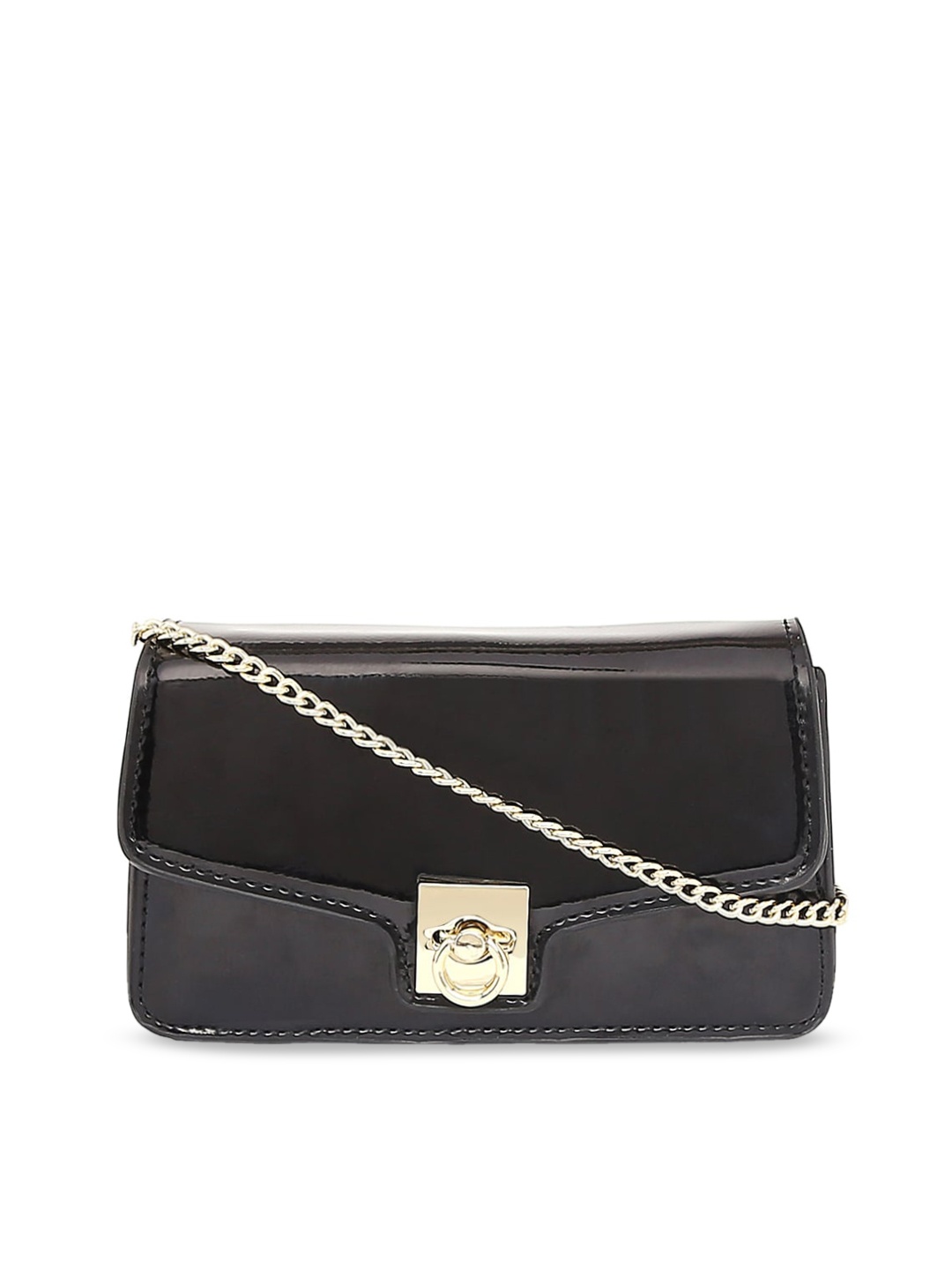 

People Black PU Structured Sling Bag