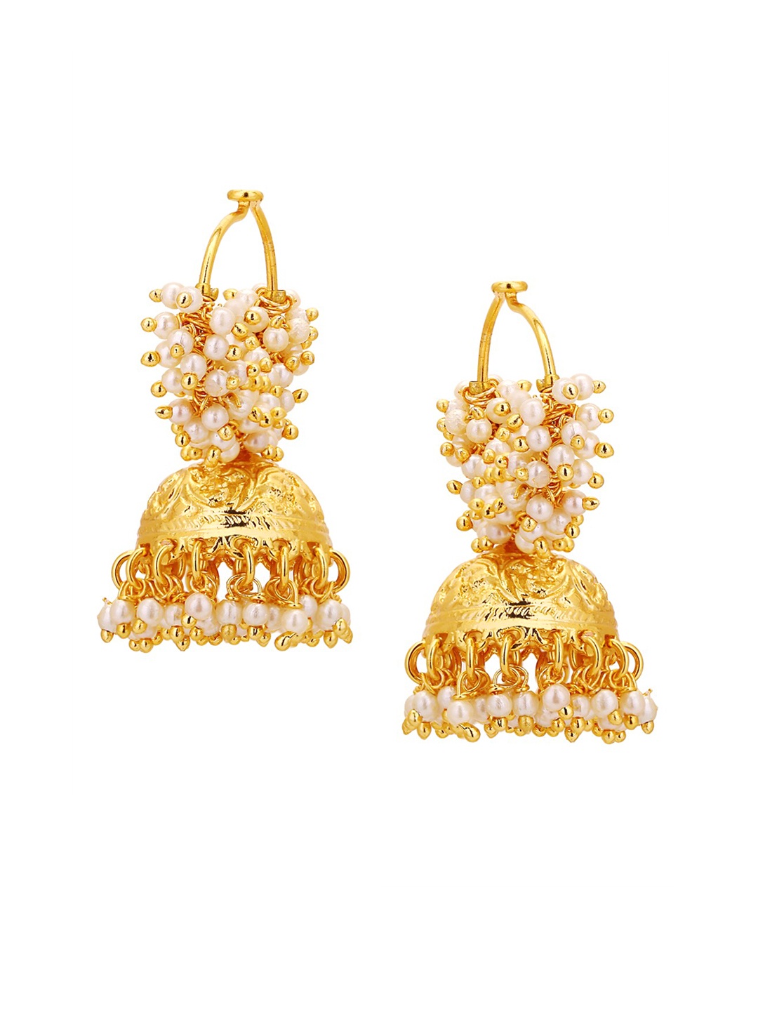 

Adwitiya Collection Gold Contemporary Jhumkas Earrings