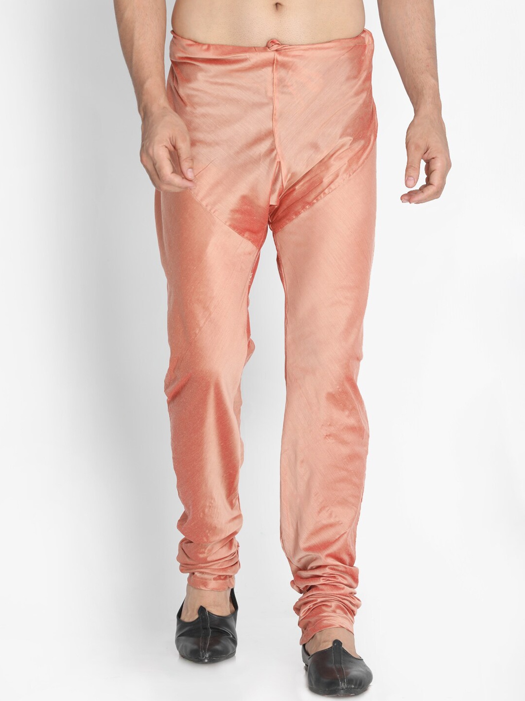

VASTRAMAY Men Pink Solid Cotton Blend Churidar