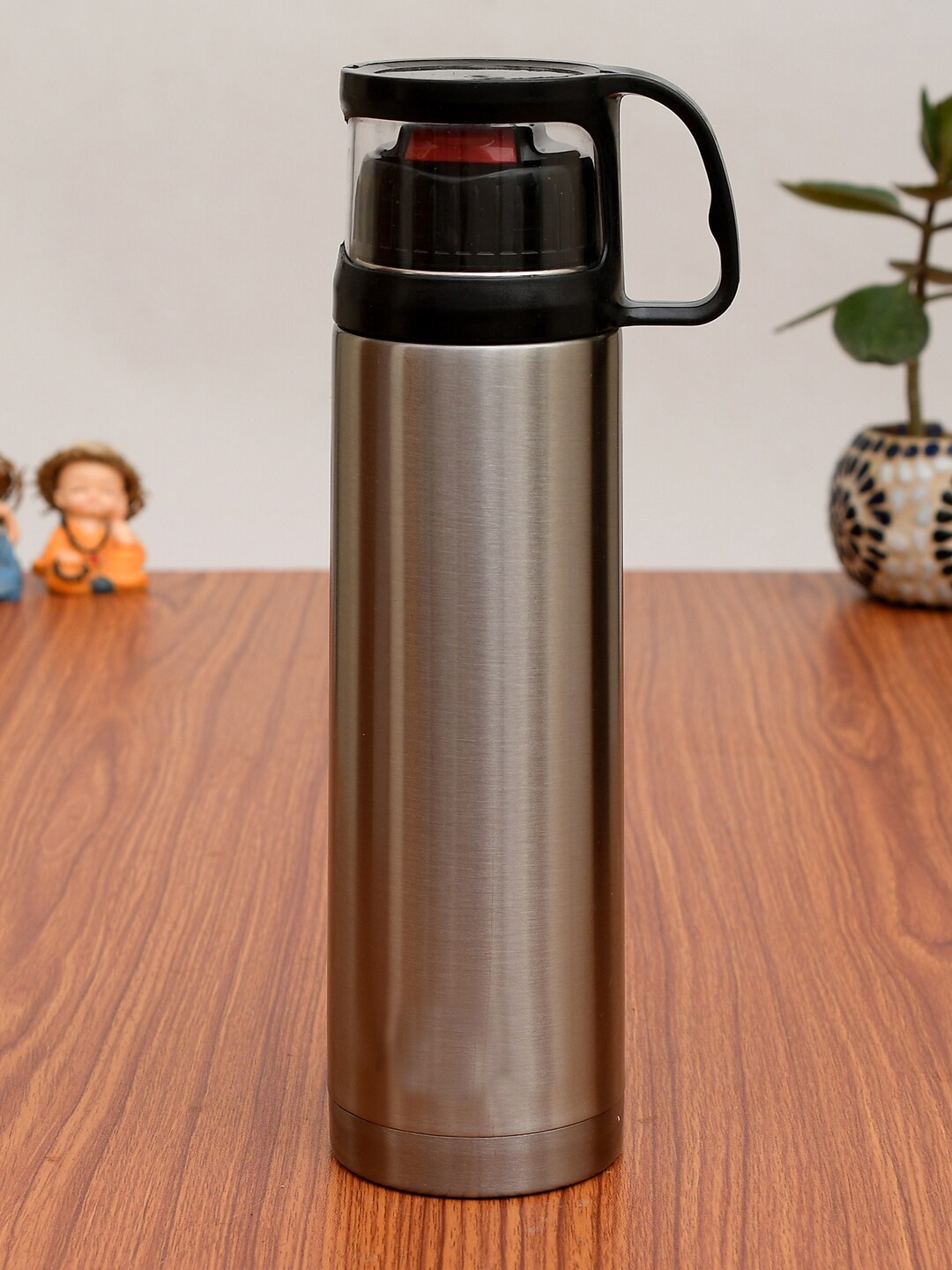 

Kuber Industries Silver-Toned Printed Stainless Steel Water Bottle