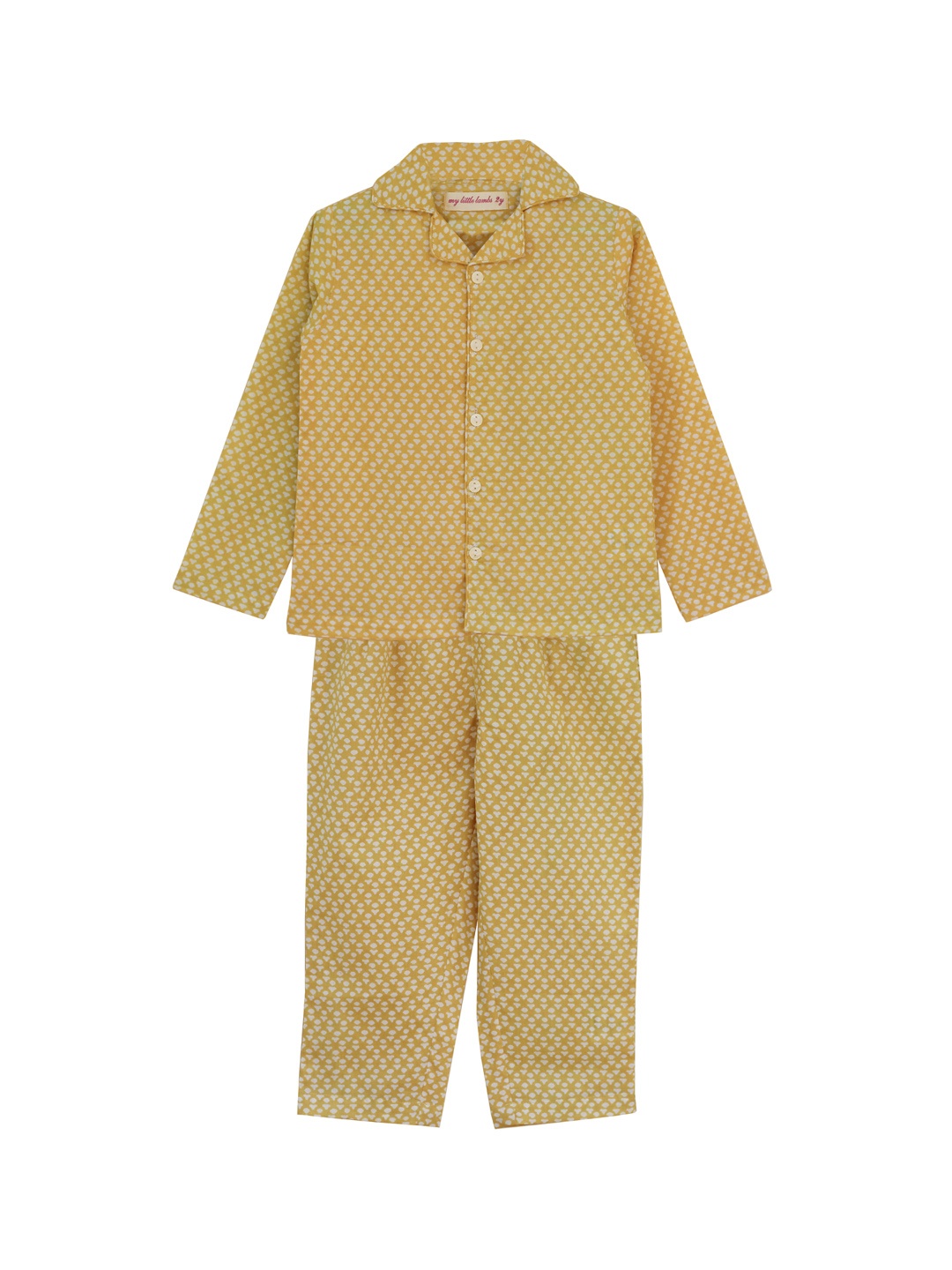 

YK Kids Yellow & White Printed Night Suit