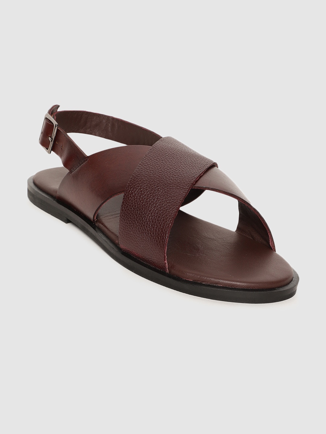 

RARE RABBIT Men Burgundy Colourblocked Leather Slip-On Sneakers