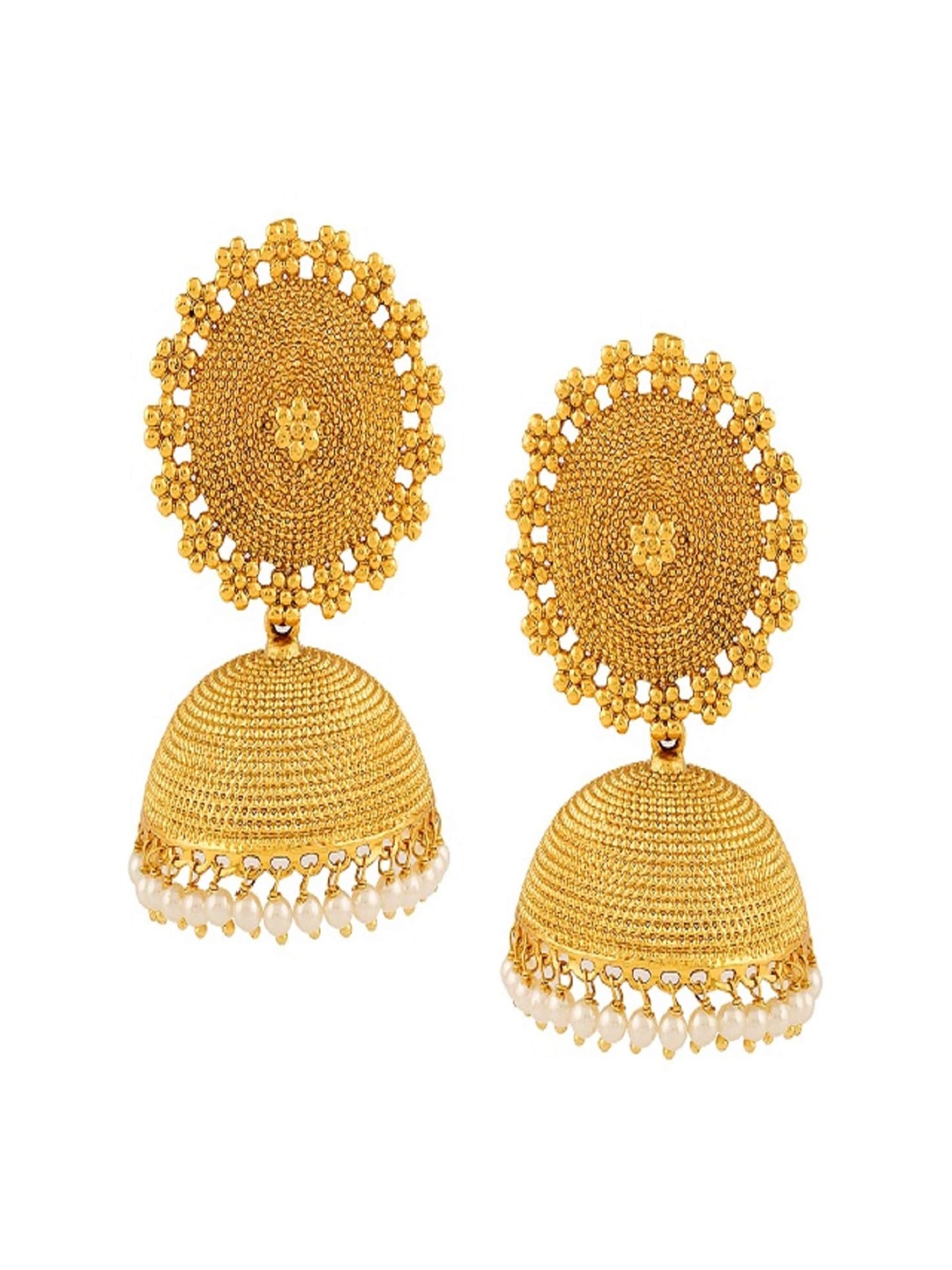 

Adwitiya Collection Gold Contemporary Jhumkas Earrings