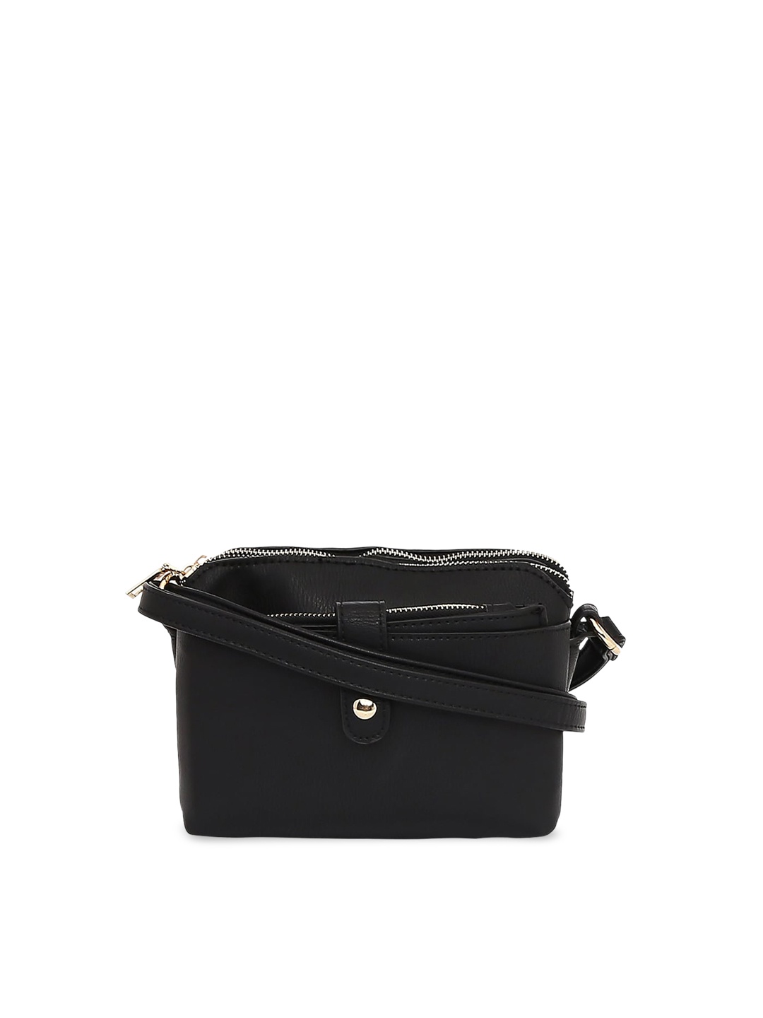 

People Black PU Structured Sling Bag