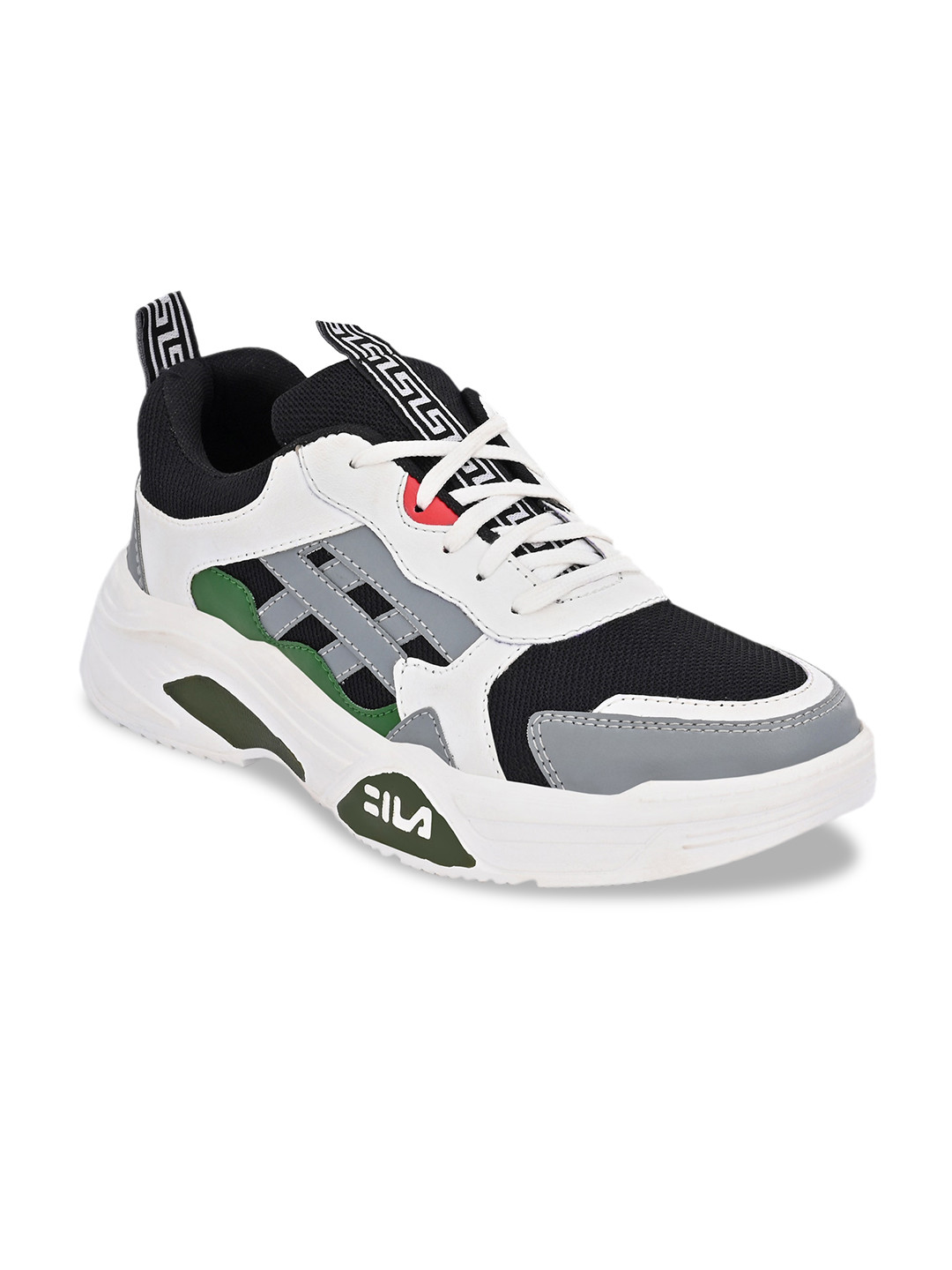 

mr.wonker Men White & Black Colourblocked Sneakers