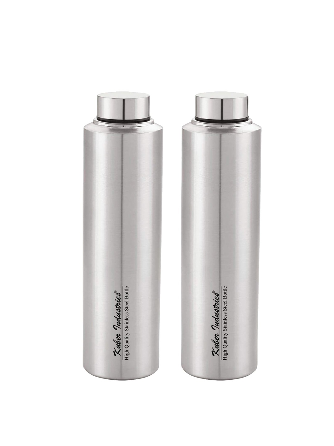 

Kuber Industries Set Of 2 Silver-Toned Solid Stainless Steel Water Bottle 900 ML