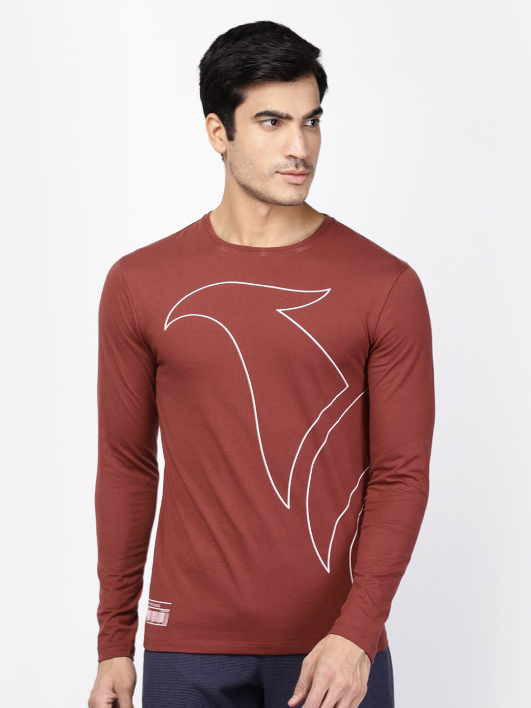 

Blackberrys Men Rust Printed Slim Fit T-shirt
