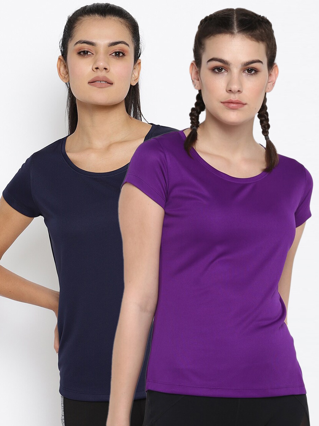 

ScoldMe Women Pack Of 2 Multi Slim Fit T-shirts