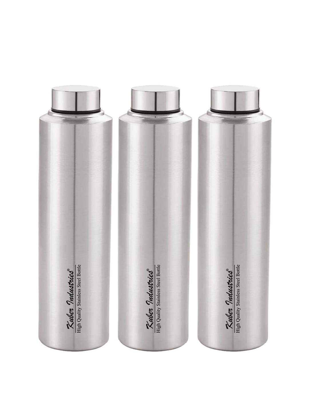 

Kuber Industries Set Of 3 Silver-Toned Solid Stainless Steel Water Bottle 900 ML