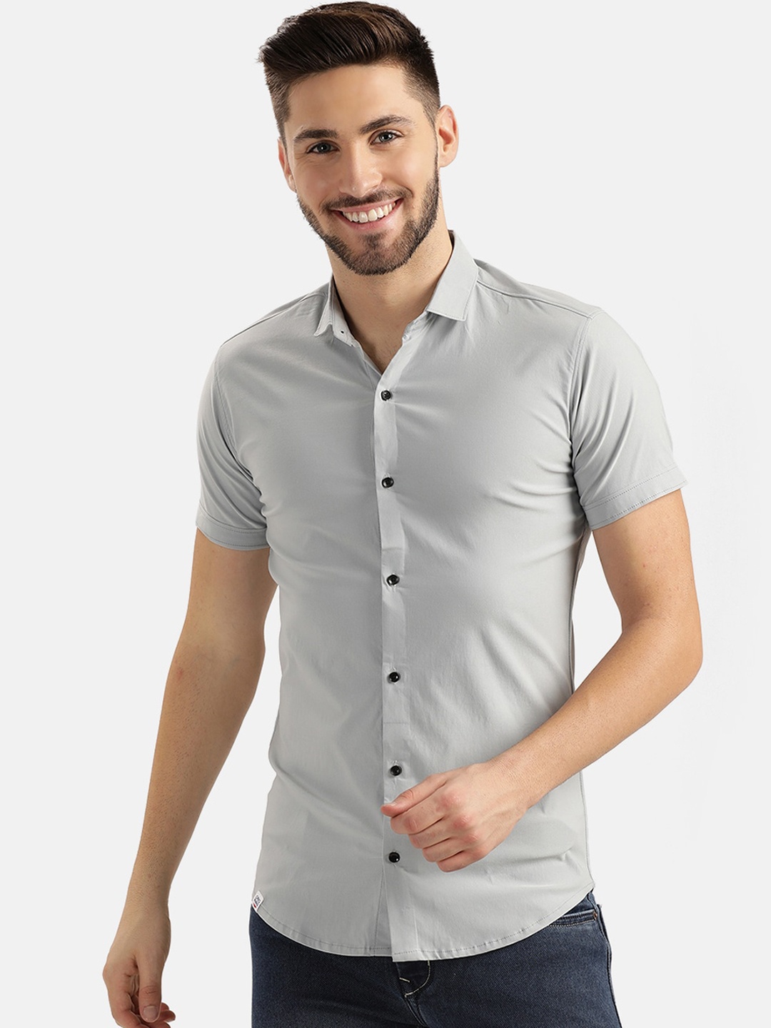 

V2 Value & Variety Men Grey Slim Fit Casual Shirt