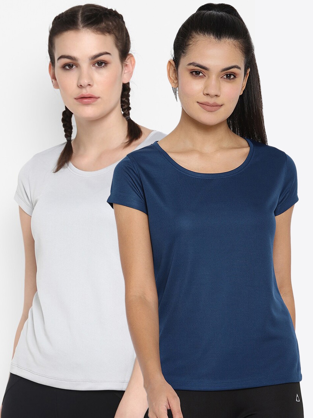 

ScoldMe Women Multicoloured Pack Of 2 Slim Fit T-shirt, Multi