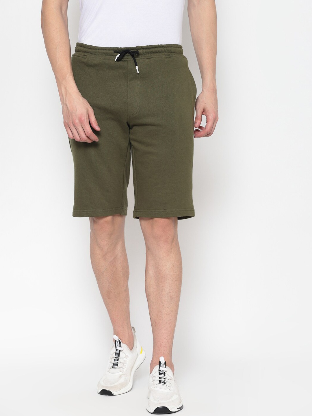 

PAUSE SPORT Men Olive Green Slim Fit Mid-Rise Sports Shorts