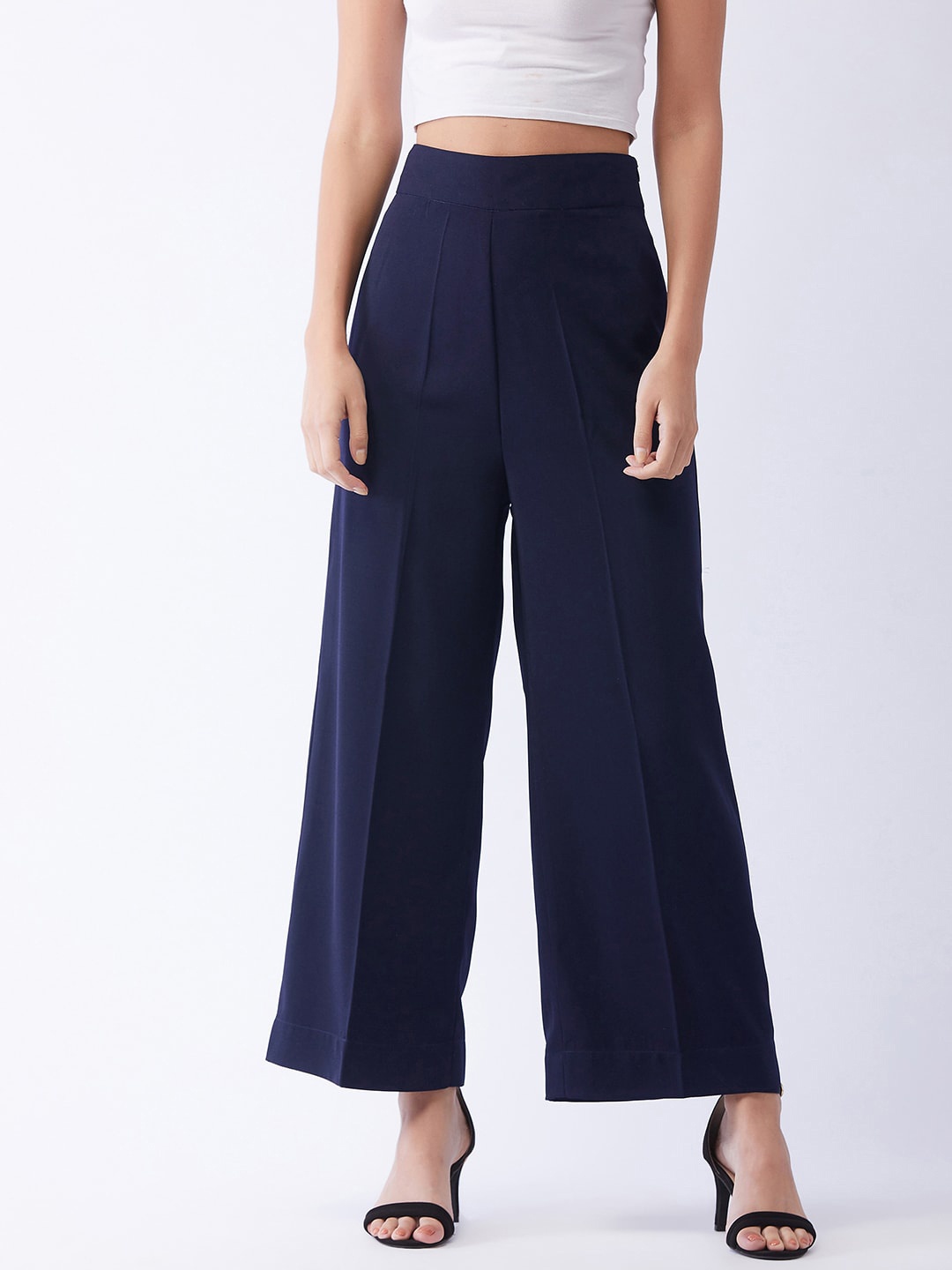 MAGRE Women Blue Parallel Trousers