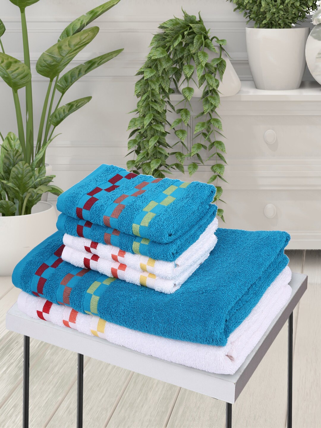 

BIANCA Blue & White 6 Pcs Striped Towel Set