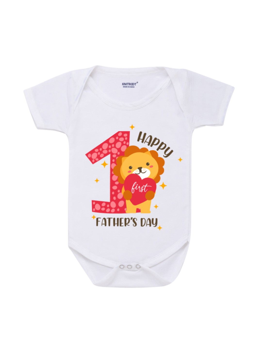 

KNITROOT Infant Kids White Printed Bodysuit