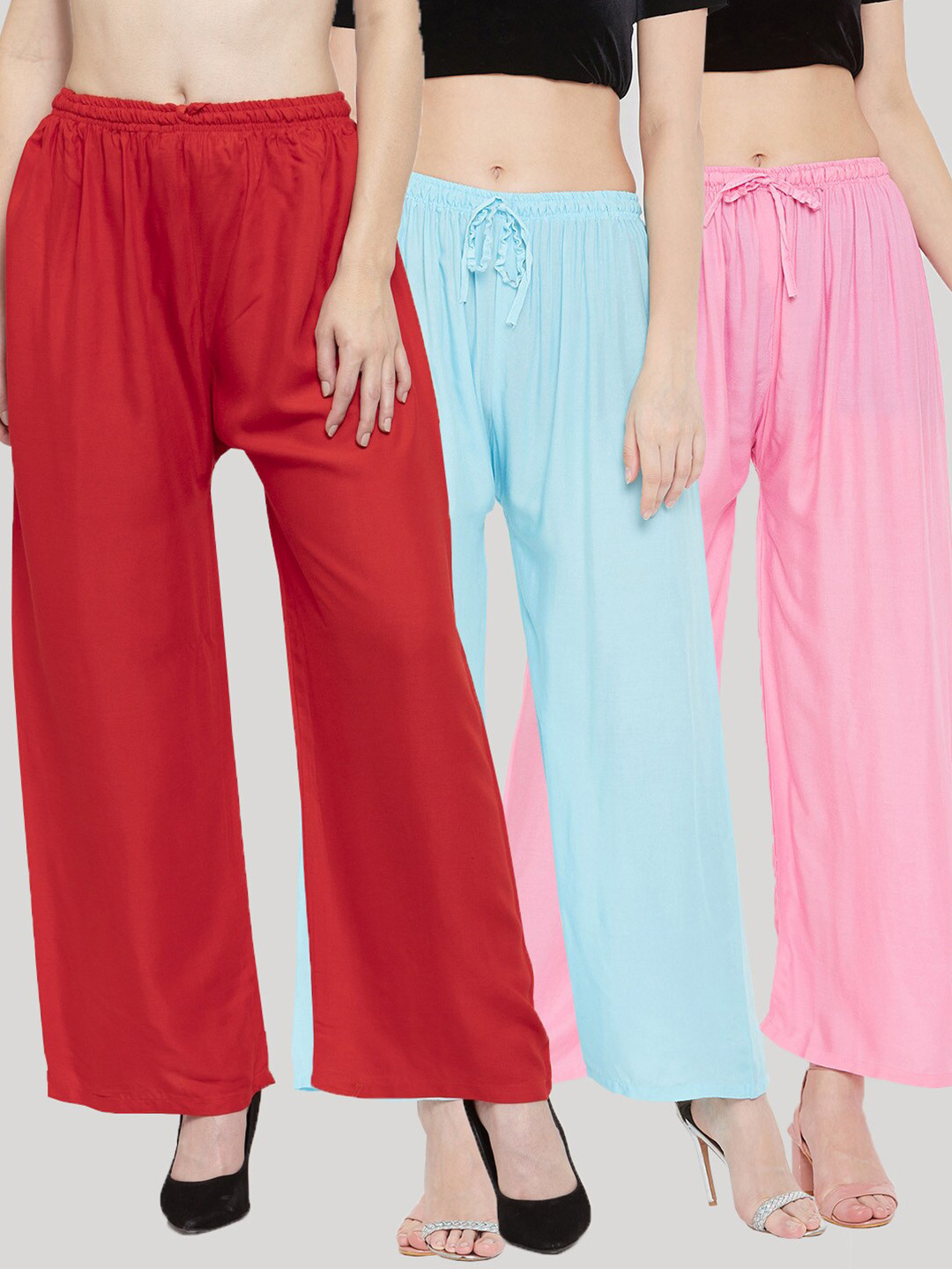 

Clora Creation Women Multi Pack Of 3 Knitted Ethnic Palazzos