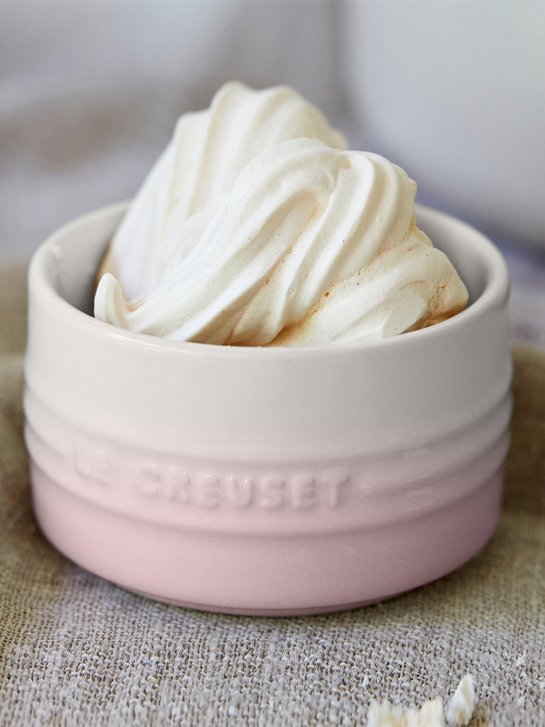 

LE CREUSET Pink & White Colourblocked Ramekin