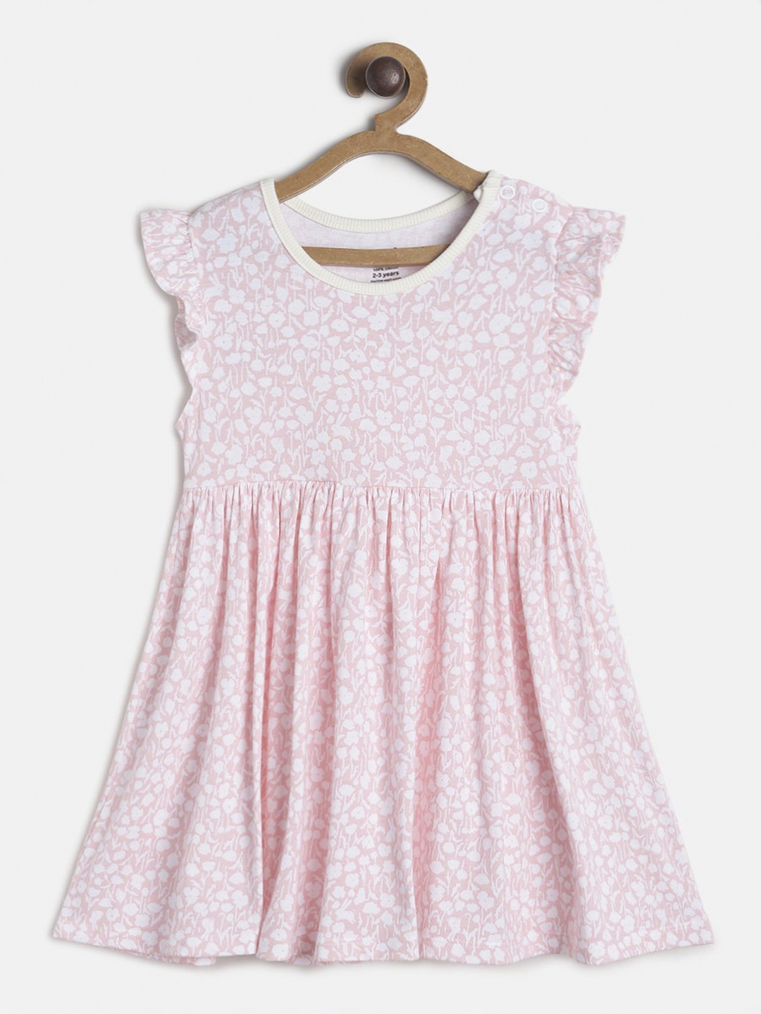 

MINI KLUB Girls Pink & White Floral Fit & Flare Dress