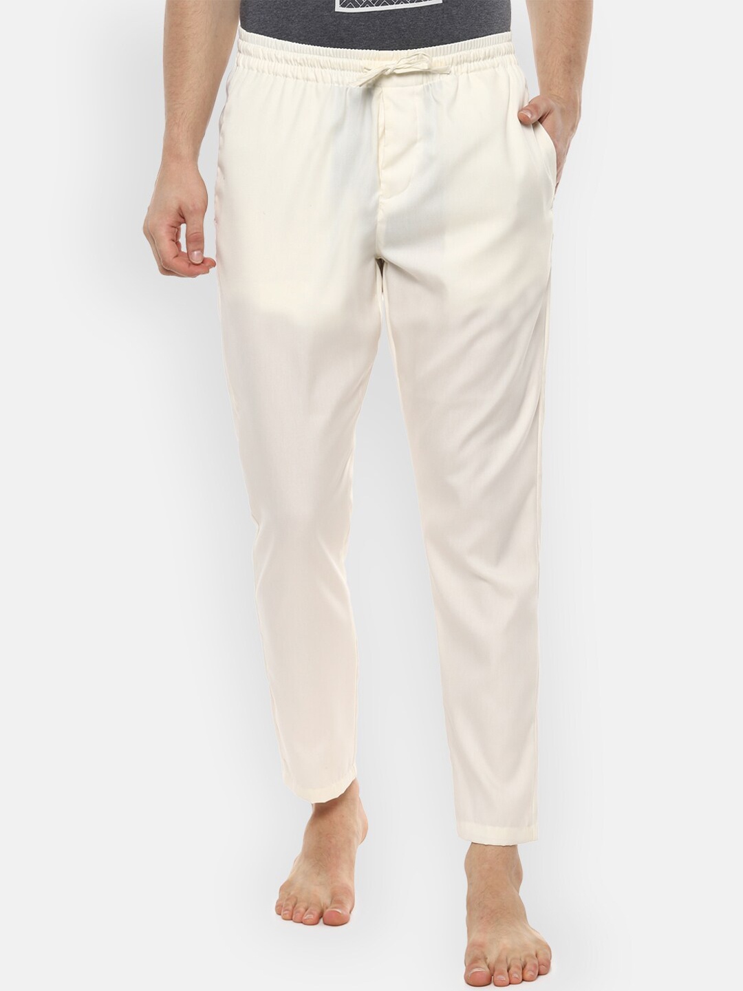 Van Heusen Men Beige Solid Pure Cotton Lounge Pants