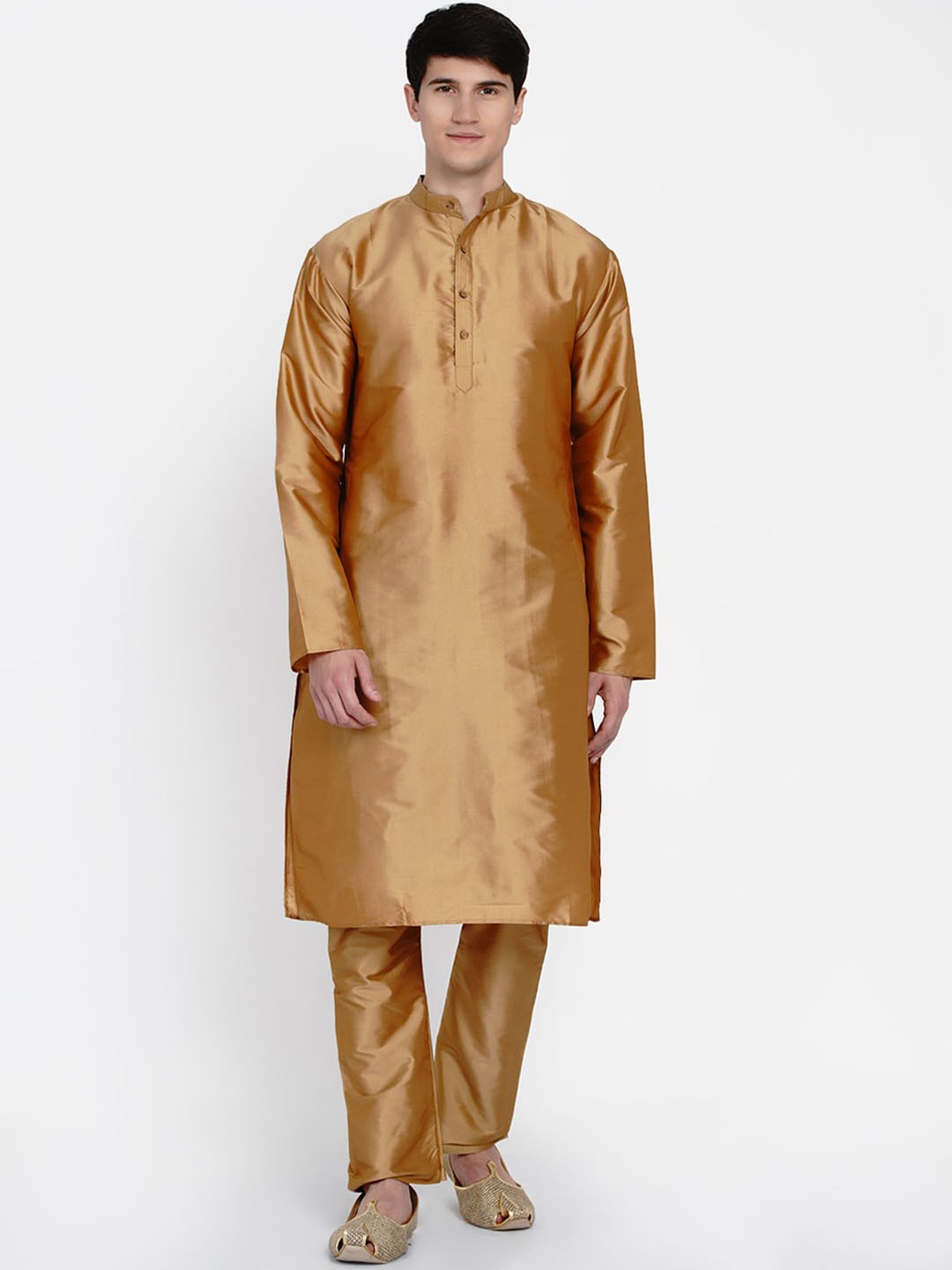 

Baawara By Bhama Men Gold Kurta with Pyjamas